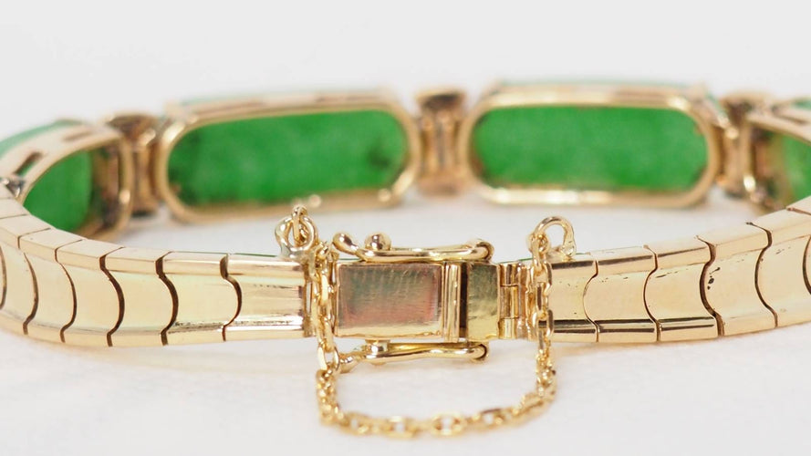 Bracelet Bracelet vintage Or jaune Jade Diamants 58 Facettes 31336