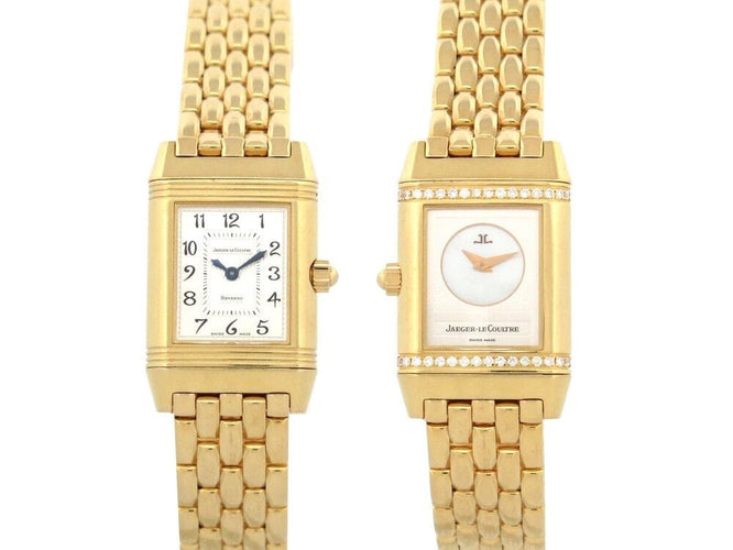 Montre montre jaeger lecoultre reverso duetto lady en or 18k & diamant 58 Facettes 257162