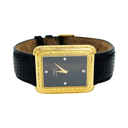 Montre Montre Piaget en or jaune, cuir. 58 Facettes 30803