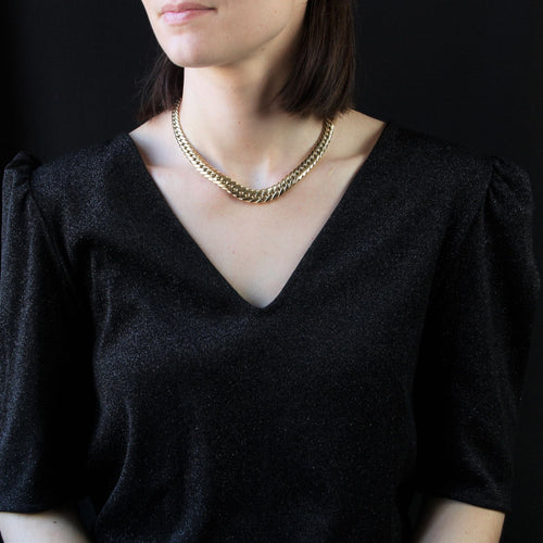 Collier Collier maille gourmette en or jaune d'occasion 58 Facettes 22-498