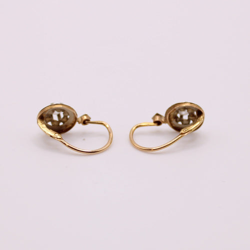 Boucles d'oreilles Boucles d’oreilles dormeuses 2 ors motif cercle 58 Facettes