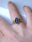 Bague marquise ancienne en or jaune et diamant sur émail bleu 58 Facettes