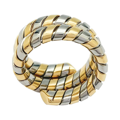 Bague 55 Bague Bulgari, "Tubogas", deux tons ors. 58 Facettes 33606