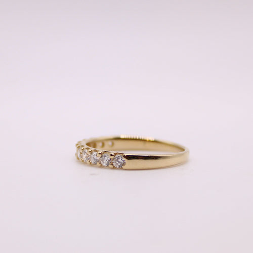 Bague Alliance demi-tour 11 Diamants or jaune 58 Facettes