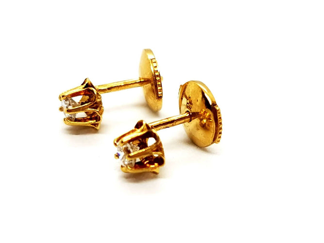 Boucles d'oreilles Boucles d'oreilles Puces Or jaune Diamant 58 Facettes 1468110CN