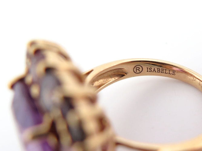 Bague 53 bague ISABELLE LANGLOIS emotion 53 en or jaune 18k amethyste 58 Facettes 254240