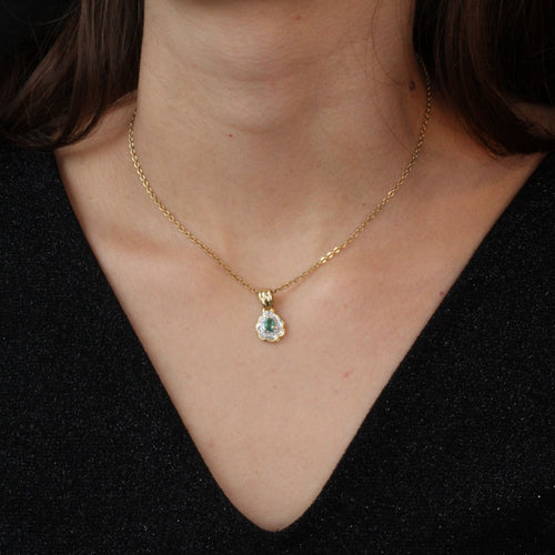 Pendentif Pendentif émeraude diamant or jaune occasion 58 Facettes 21-690