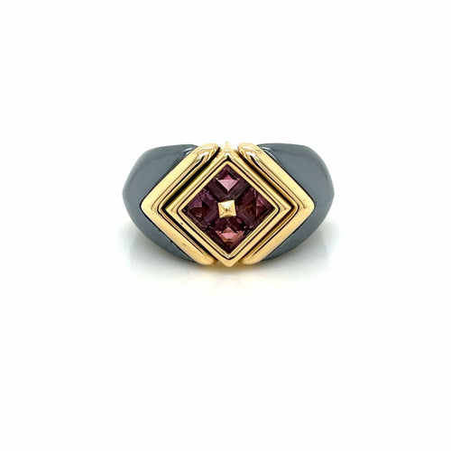 Bague 52 Bague en or hématite et tourmaline Bulgari 58 Facettes
