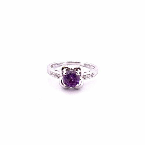 Bague 52 Bague Mauboussin "Desirez Amour" or blanc, améthyste et diamants 58 Facettes