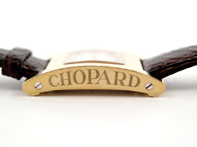 Montre montre CHOPARD your hour or jaune et cuir quartz 58 Facettes 254883