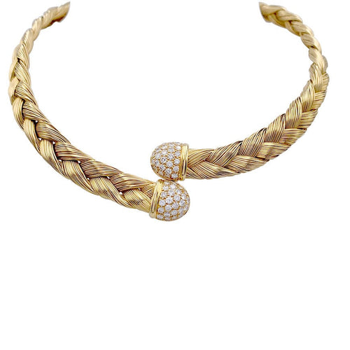Collier Collier vintage or jaune et diamants. 58 Facettes 32327