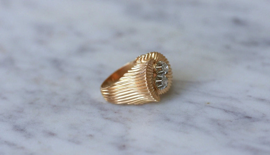 Bague Bague spirale or rose et diamants 58 Facettes