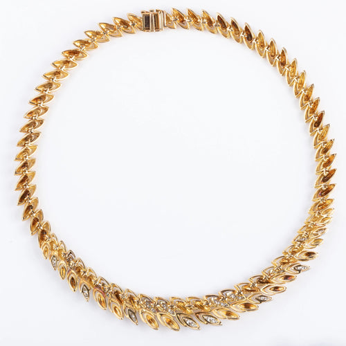 Collier Collier or jaune,platine et diamants des années 1960 58 Facettes