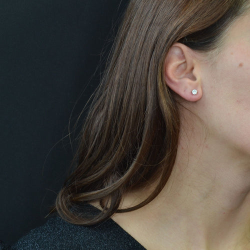 Boucles d'oreilles Puces d'oreilles diamants 0.24 carat or blanc 58 Facettes 22-174