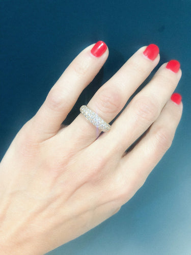Bague Bague Cartier jonc or jaune pavage diamants 58 Facettes