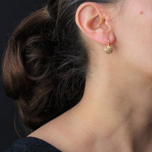 Boucles d'oreilles Dormeuses anciennes en or et perles fines 58 Facettes 21-610