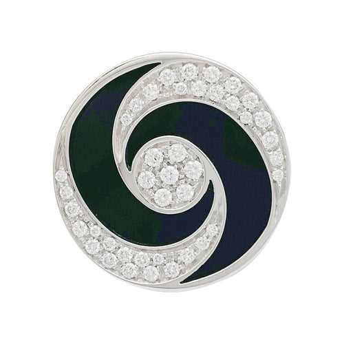 Bague 53 Bague Bulgari "Hypnotique" plateau tournant or blanc et acier, onyx et diamants. 58 Facettes 31216
