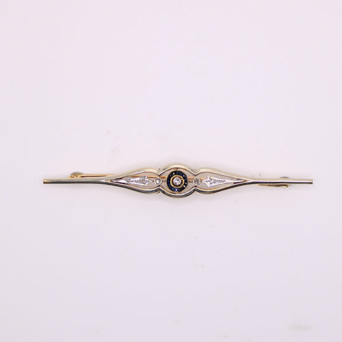 Broche Broche Art-déco Or jaune et platine, saphirs et diamants 58 Facettes