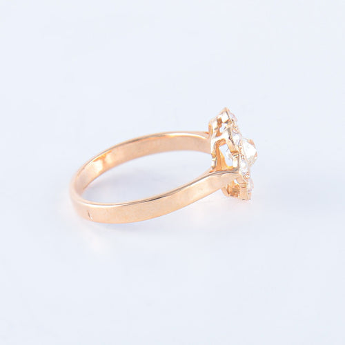 Bague Bague Marguerite Or rose Diamants 58 Facettes