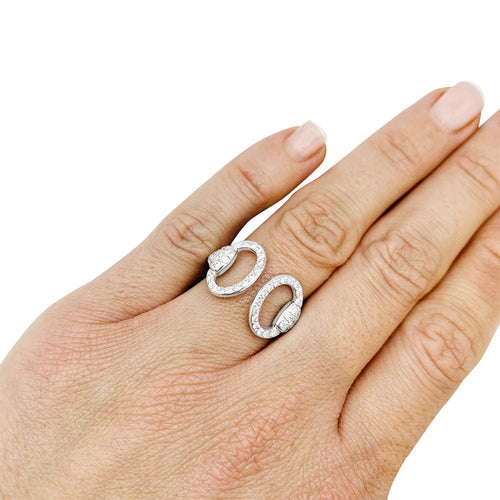 Bague 52 Bague Hermès, "Nausicaa", or blanc, diamants. 58 Facettes 30843