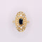 Bague Bague navette or jaune saphir et diamants 58 Facettes