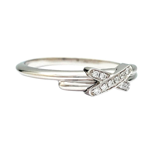Bague 52 Bague Chaumet, "Jeux de Liens", or blanc et diamants. 58 Facettes 31124