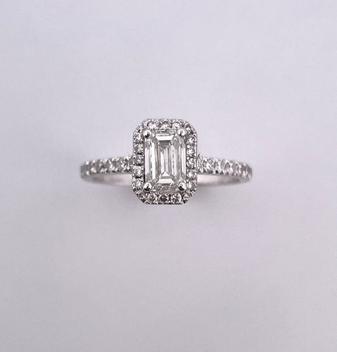 Bague Bague Solitaire diamant taille émeraude 0.80ct 58 Facettes