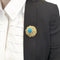 Broche Clip vintage Cartier, or jaune et turquoises. 58 Facettes 33462