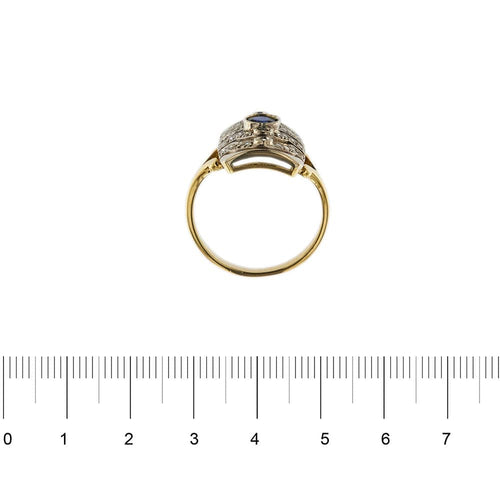 Bague 56 Bague rectangulaire Saphir Diamants 58 Facettes 29610