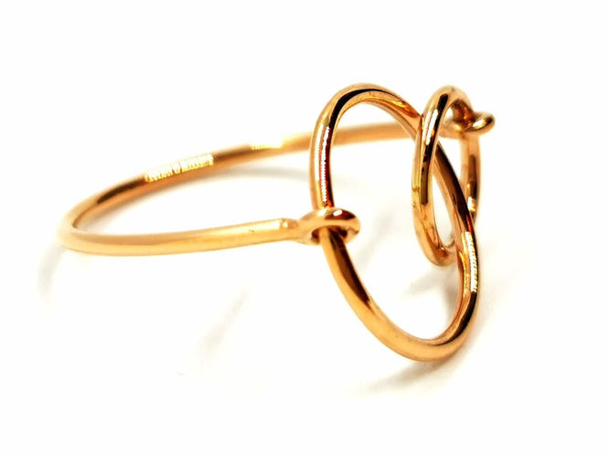 Bague 54 Ginette NY Bague Tiny circle Or rose 58 Facettes 1964931CN