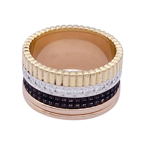 Bague 56 Bague Boucheron, "Quatre Classique Large", trois ors et diamants 58 Facettes 33407