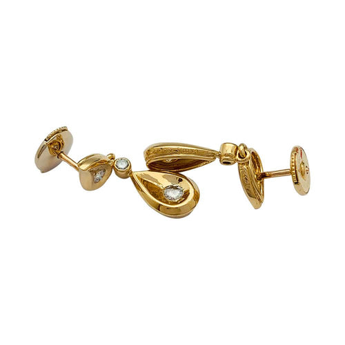 Boucles d'oreilles Boucles d'oreilles vintage Cartier, or jaune, diamants. 58 Facettes 31868