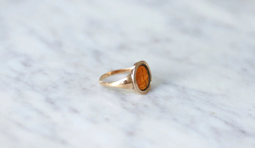 Bague Bague intaille Cupidon cornaline 58 Facettes