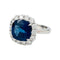 Bague 53 Bague à entourage saphir 6,11 carats, diamants. 58 Facettes 31035