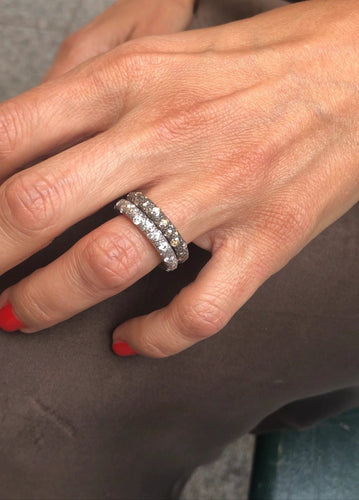 Bague Alliance Pomellato "Tango" en or gris et diamants 58 Facettes 0