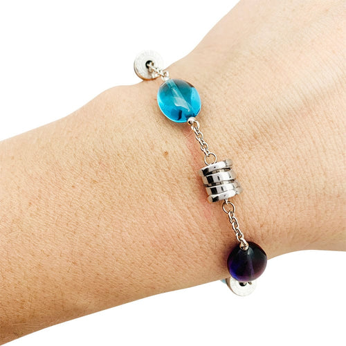 Bracelet Bracelet Bulgari "B.Zero1" en or blanc, améthystes et topazes. 58 Facettes 30874