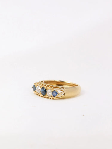 Bague Bague jarretière ancienne diamants saphirs 58 Facettes J7