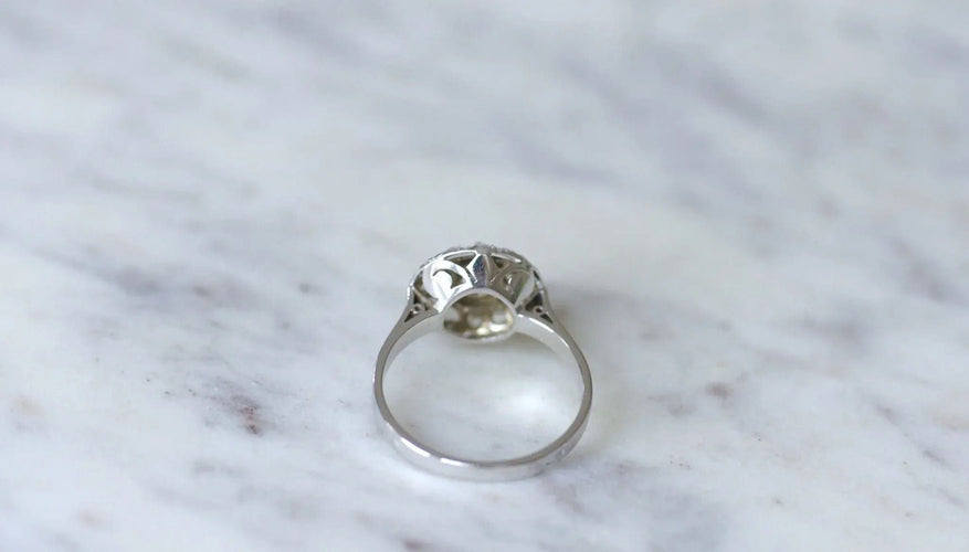 Bague Bague cible ronde Art Déco diamants 58 Facettes