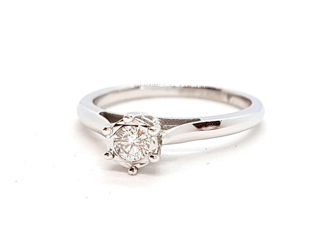 Bague 53 Bague Solitaire Or blanc Diamant 58 Facettes 06343CD