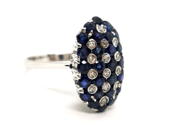 Bague 57 Bague Vintage Or blanc Saphir 58 Facettes 1141002CD