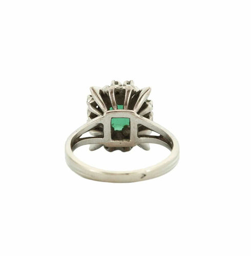 Bague 51 Bague marguerite émeraude et diamants 58 Facettes BO/230030//