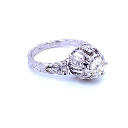 Bague 55 Bague de fiançailles diamant Art Déco 58 Facettes