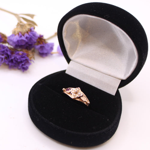 Bague 55 Bague Art-Nouveau Or Perles 58 Facettes