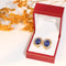 Boucles d'oreilles Boucles d’oreilles ovales en or jaune et Saphirs étoilés 58 Facettes