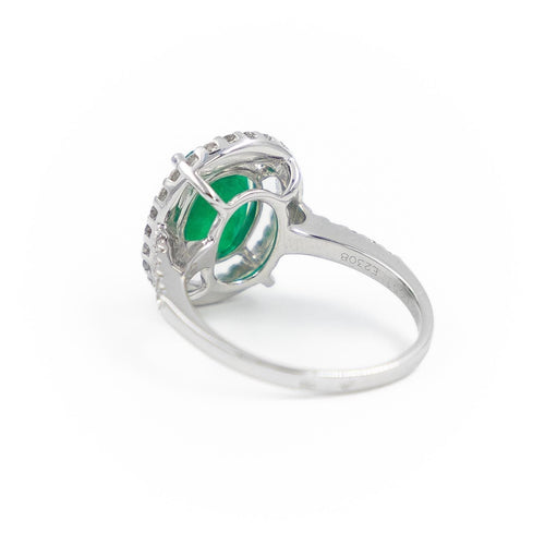 Bague 53 Bague Pompadour Or blanc Emeraude 58 Facettes 2150305CN