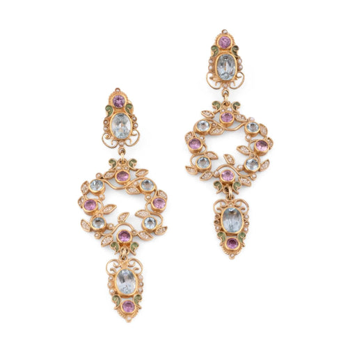 Boucles d'oreilles Boucles d'oreilles or jaune Fleurs du créateur Papi Percossi 58 Facettes