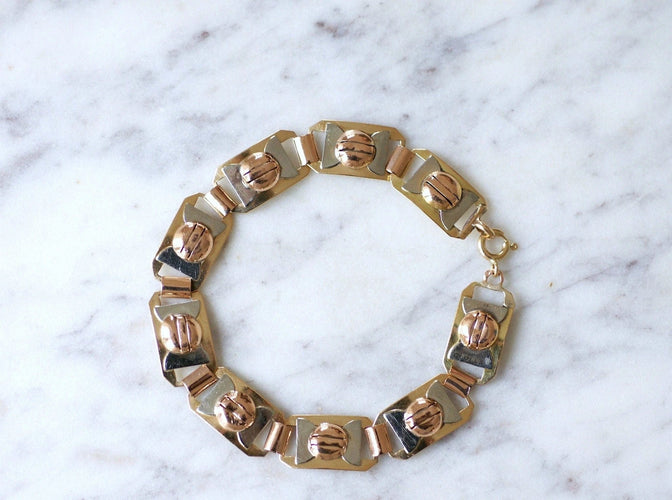 Bracelet Bracelet Art Déco trois ors 58 Facettes
