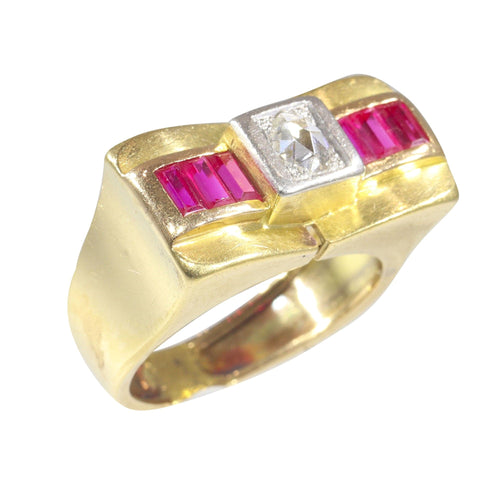 Bague 54 Bague, diamant et rubis 58 Facettes 23039-0099