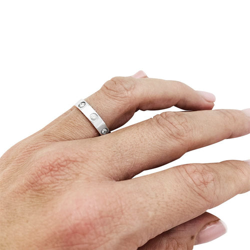 Bague 50 Alliance Cartier, "Love", or blanc, diamants. 58 Facettes 30753