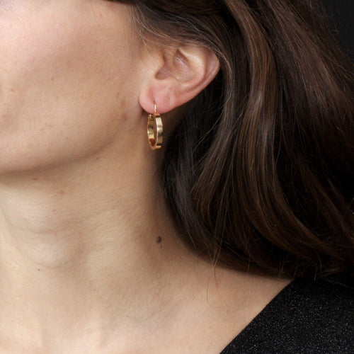 Boucles d'oreilles Boucles d'oreilles créoles anciennes en or rose 58 Facettes 15-375